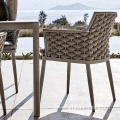 Rope Outdoor Furniture Garden Set Rattan Dinning Chair